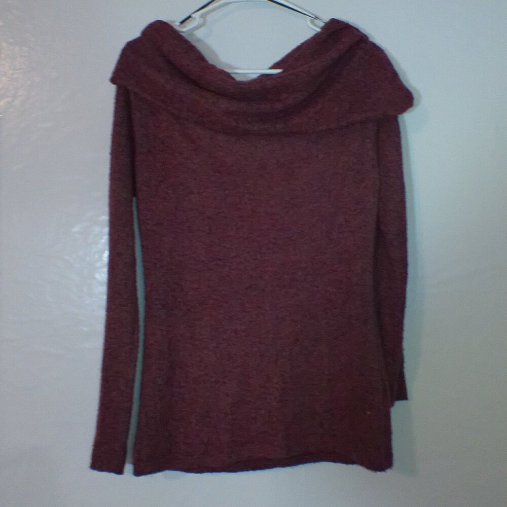 Renee C Burgundy Cowl-Neck Knit Sweater – Women’s Medium (Made in USA)